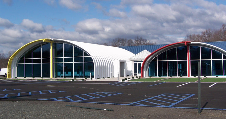 Glass Storefront Commercial Steel Quonset Hut Buildings
